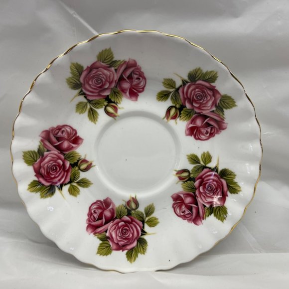 Royal Albert Orphaned saucer England fine bone china red floral - Picture 1 of 2